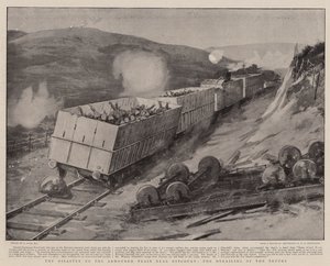 De ramp met de gepantserde trein bij Estcourt, het ontsporen van de wagons